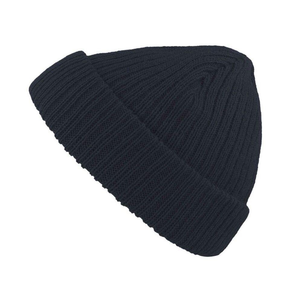 Atlantis Unisex Docker Short Beanie With Turn Up / Navy